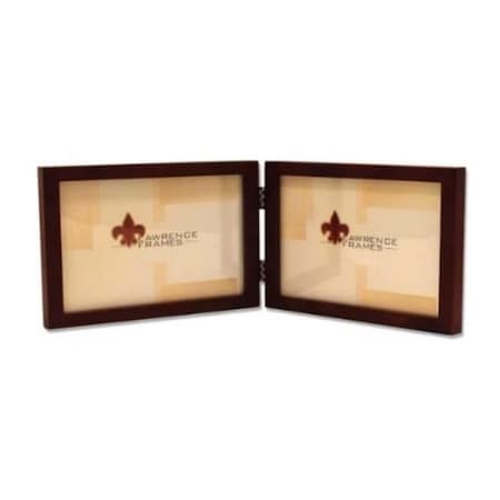 Lawrence Frames Lawrence Frames 755664D Lawrence Frames 4x6 Hinged Double - Horizontal - Walnut Wood Picture Frame - Gallery Collection 755664D